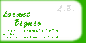 lorant bignio business card